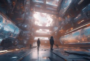 AI technology in video production, futuristic digital graphics