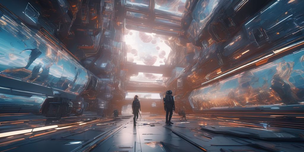 AI technology in video production, futuristic digital graphics