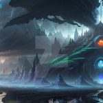 AI-generated image of a futuristic cityscape with vibrant colors and intricate details