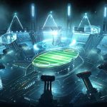 futuristic workspace with AI elements