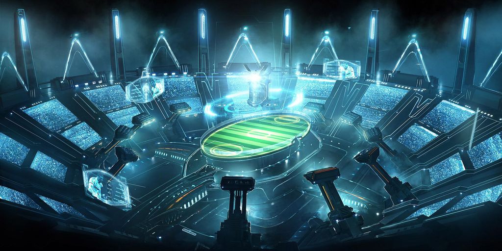 futuristic workspace with AI elements