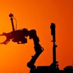 futuristic AI analyzing smart contracts