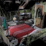 3D point cloud generation, futuristic technology, abstract digital art