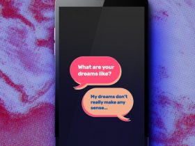 futuristic AI chatbot engaging in conversation
