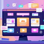 Illustration of a computer creating online courses.